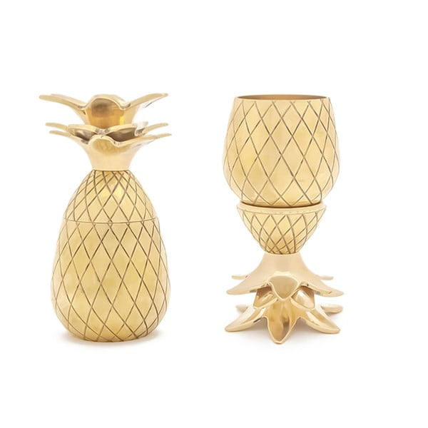 Sada 2 panáků ve zlaté barvě W&P Design Pineapple-image-2
