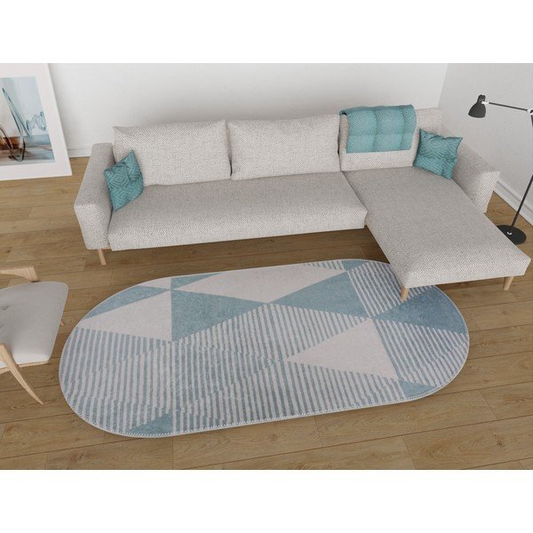 Син миещ се килим 60x100 cm Oval - Vitaus-image-1