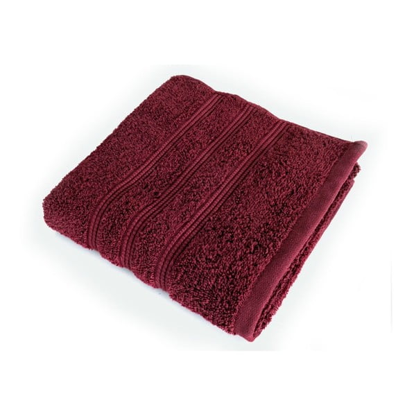 Tmavě červená osuška z česané bavlny Irya Home Classic, 70 x 130 cm
