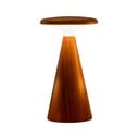LED настолна лампа в тъмно естествен цвят с дървен абажур (височина 14 cm) Sylva – Gingko
