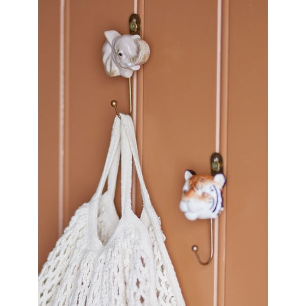Бежова стенна керамична кука Nosa – Bloomingville Mini-image-1