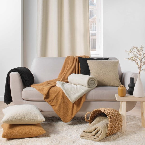 Бежово одеяло от флийс 180x220 cm Curly Wooly – douceur d'intérieur-image-3