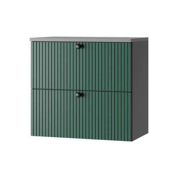 Зелен/антрацитен нисък шкаф за окачване под умивалника 61,5x60 cm Asti - STOLKAR