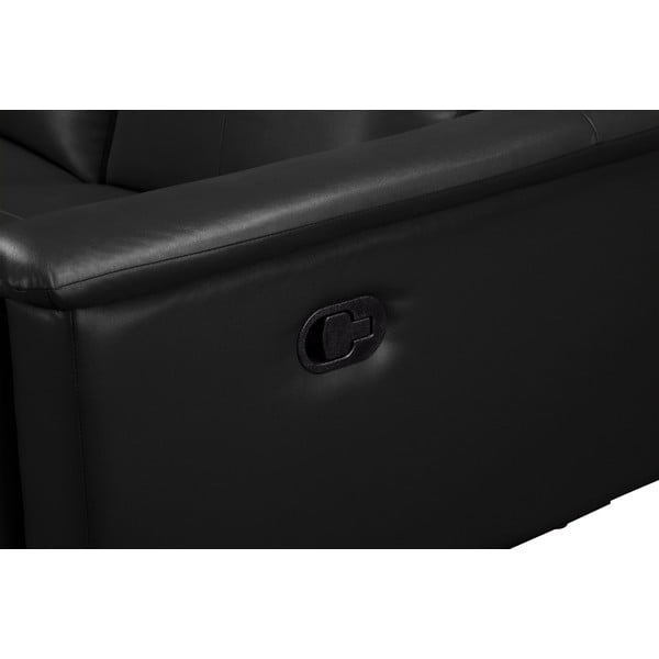 Черен диван от изкуствена кожа 222 cm Lund – Støraa-image-4