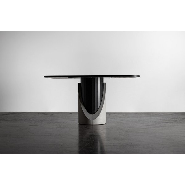 Трапезна маса с дъбов плот 140x140 cm Sharp - Lyon Béton-image-1