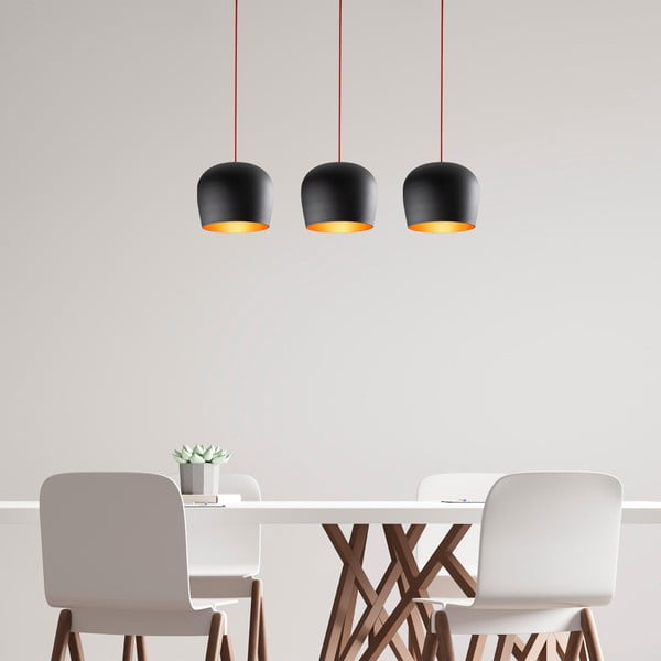 Черно висящо осветително тяло с метален абажур Berceste – Opviq lights-image-1