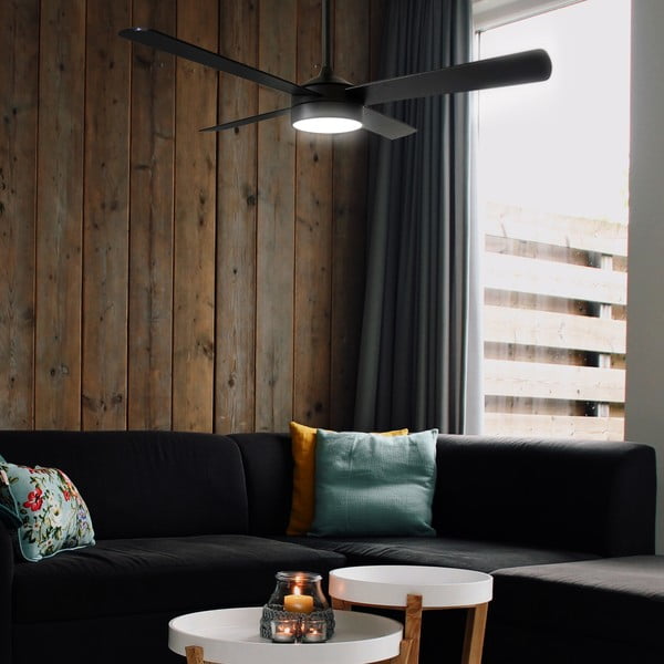 Черно LED осветително тяло за таван ø 15 cm Zarautz – SULION-image-1