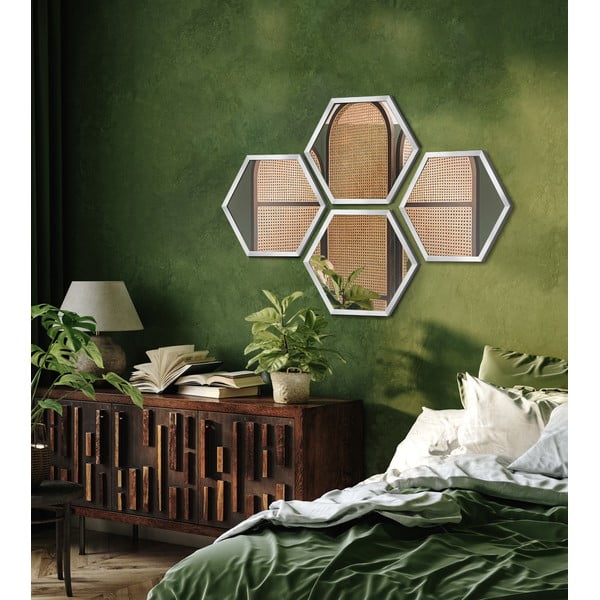 Стенни огледала в комплект 4 бр. 35x40 cm Heksagon – knor-image-1