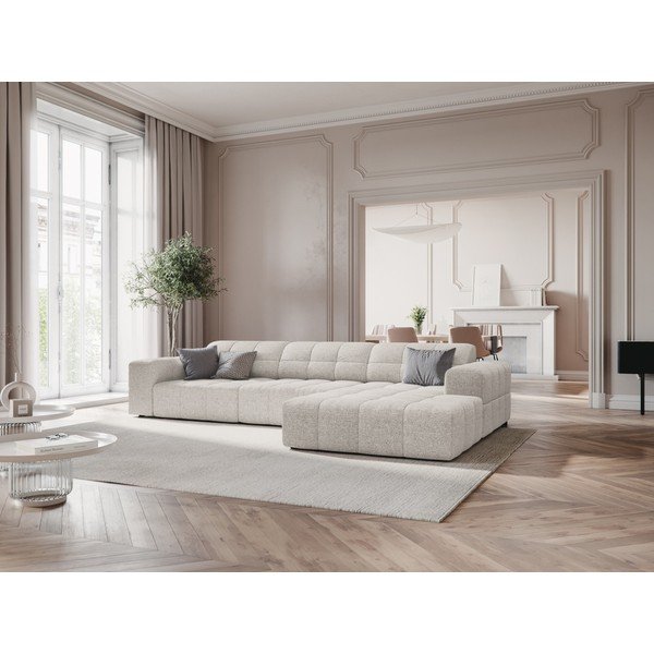 Светлосив ъглов диван (десен ъгъл) Chicago - Cosmopolitan Design-image-1