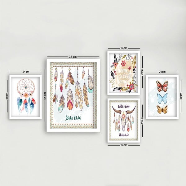 Картини в комплект от 5 бр. Boho - Wallity-image-3