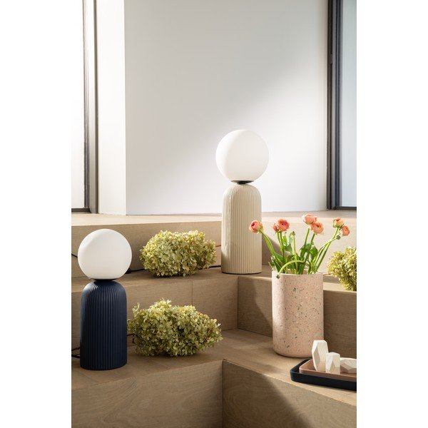 Бежова керамична настолна лампа със стъклен абажур (височина 53 cm) Dash – Zuiver-image-2