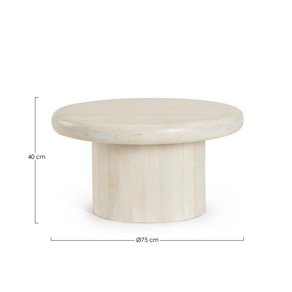 Кремава кръгла масичка за кафе от масивно манго ø 75 cm Lopez – Bizzotto-image-4