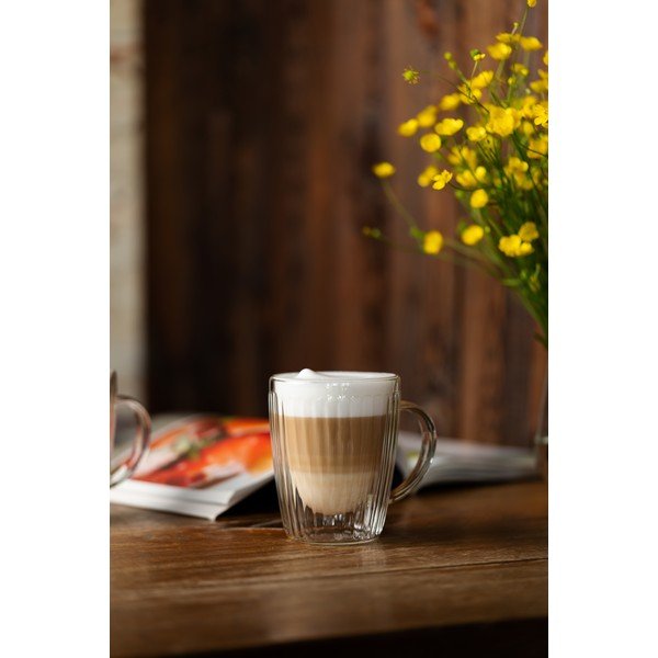 Стъклени чаши в комплект 2 бр. за капучино 250 ml Livio Duo – Vialli Design-image-1