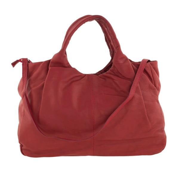 Červená kožená kabelka Tina Panicucci Zula