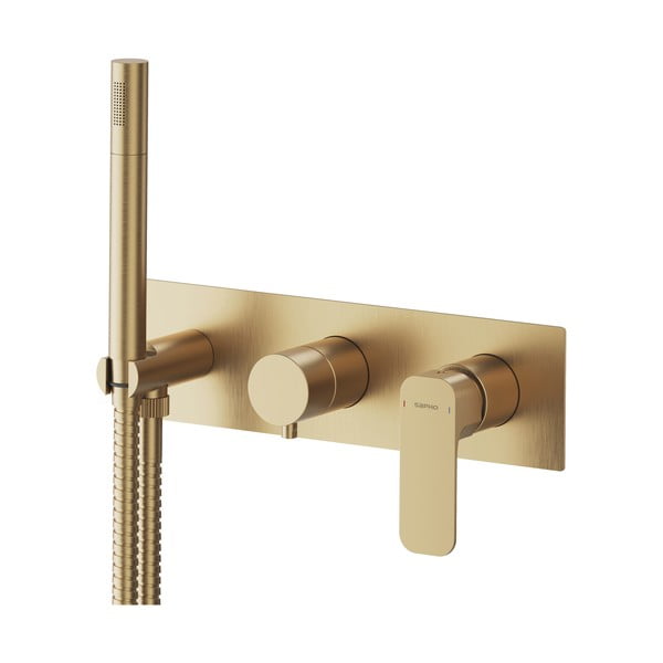 Вградена душ батерия в златист цвят (2 изхода) Spy – Sapho-image-2