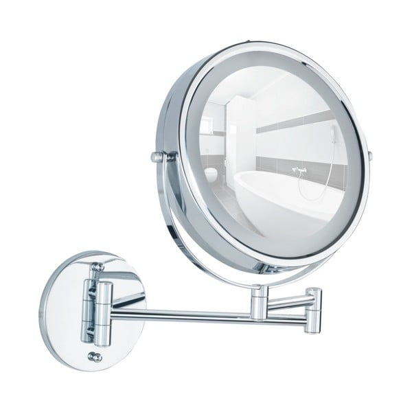 Козметично огледало със светлина/увеличително (5x) ø 17,5 cm Power-Loc Lumi – Wenko-image-2