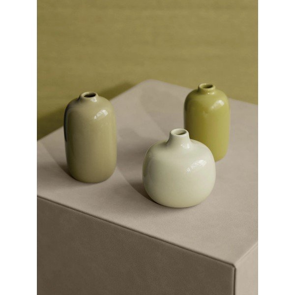 Зелени керамични вази в комплект 3 бр. (височина 9 cm) Ceola – Blomus-image-1