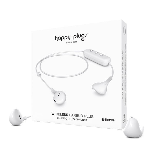 Бели безжични слушалки за уши - Happy Plugs