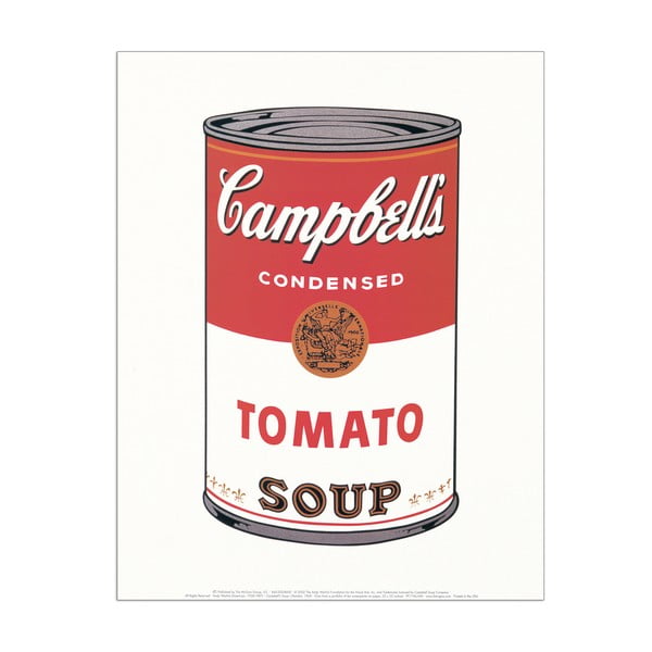 Obraz Warhol -  Cambell Soap (Tomato 1968), 28x35 cm