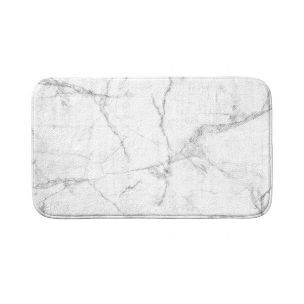 Бял/сив текстилен килим за баня 45x75 cm Marbre – douceur d'intérieur