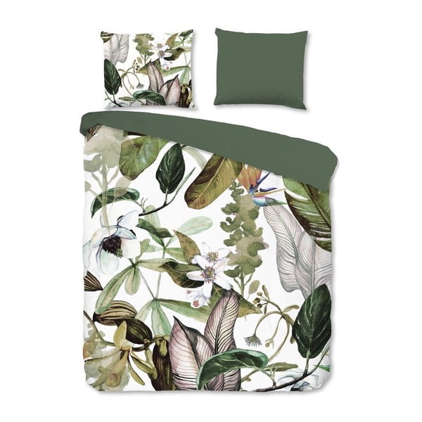 Фланелно спално бельо за единично легло Flora Leaves - Good Morning
