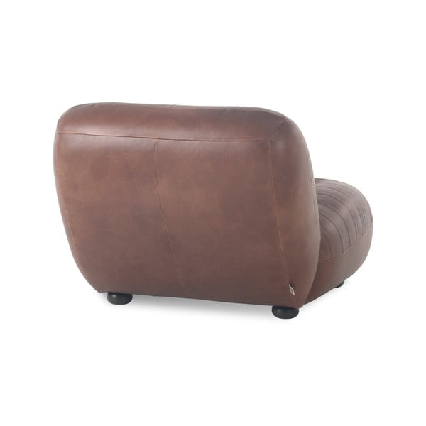 Кафяво кожено кресло Wyatt – Dutchbone-image-3
