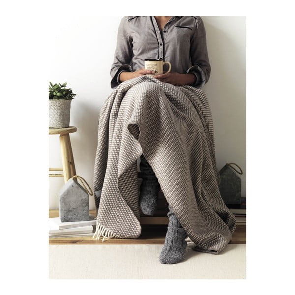 Кафяво каре със съдържание на памук , 140 x 180 cm Ruby - Euromant-image-2