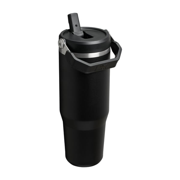 Черен термос от неръждаема стомана 890 ml IceFlow™ Flip Straw 2.0 Tumbler Black – Stanley-image-1