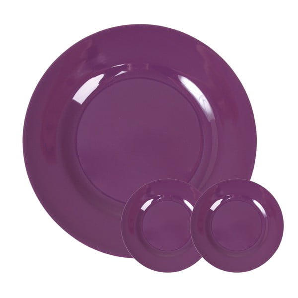 Set tří talířů, 20 cm, purple