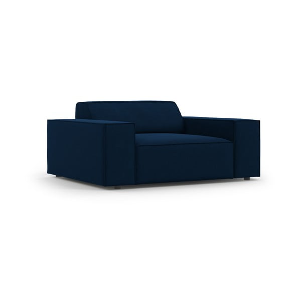 Тъмносиньо кадифено кресло Jodie – Micadoni Home