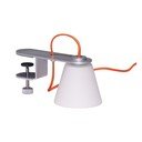 Сива настолна лампа със стъклен абажур (височина 23 cm) Lure – Hübsch