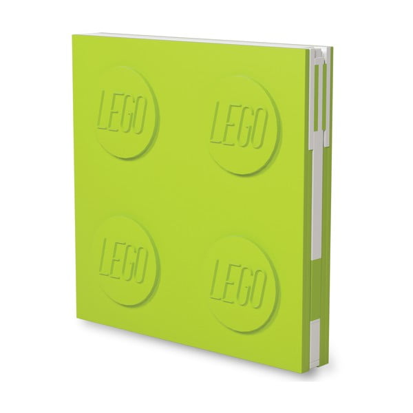 Светлозелена квадратна тетрадка с гел писалка , 15,9 x 15,9 cm - LEGO®