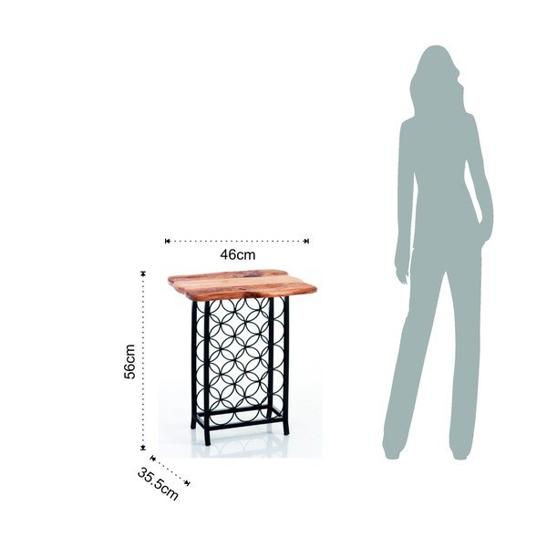Метален стелаж за вино за 15 бутилки в черен и естествен цвят 46x56x35,5 cm Ras – Tomasucci-image-3