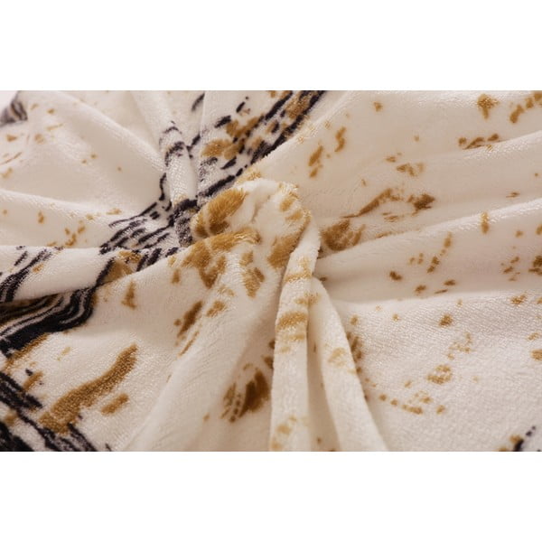 Черно-кремаво спално бельо за единично легло от микроплюш 140x200 cm Enrico – My House-image-1