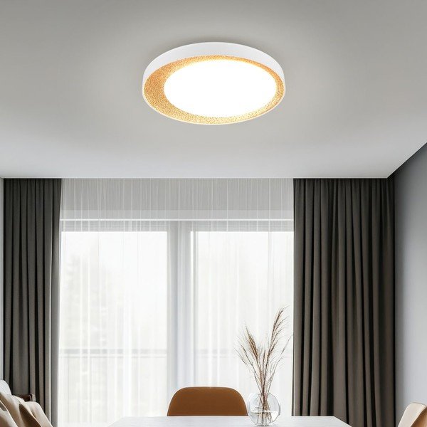 Бяло-светлокафяво LED осветително тяло за таван ø 45 cm Aleta – Reality-image-1