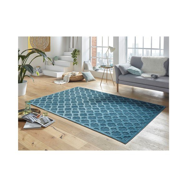 Син килим от вискоза , 80 x 125 cm Bryon - Mint Rugs-image-1