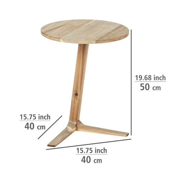 Кръгла масичка за кафе от масивна акациева дървесина ø 40 cm Acina - Wenko-image-4