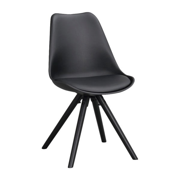Черен трапезен стол с черна основа Melvin - Rowico