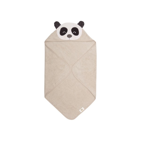 Бежова бебешка хавлиена кърпа от памук Panda, 80 x 80 cm Penny Panda - Södahl