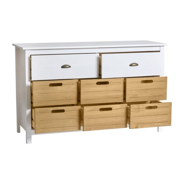 Бял скрин от масивен бор с 8 чекмеджета Ibiza - Marckeric-image-2