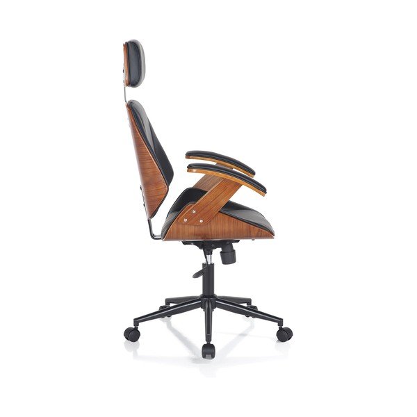 Черен офис стол от имитация на кожа Visby – Tomasucci-image-3