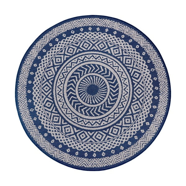 Синьо-сив килим за открито Кръгъл, ø 160 cm - Ragami
