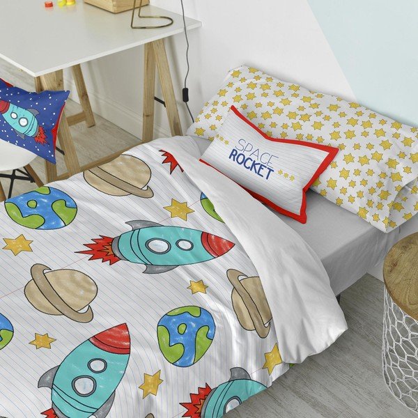 Двустранна памучна калъфка за възглавница , 50 x 30 cm Space Rocket - Mr. Fox-image-1