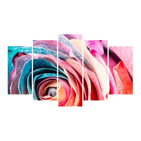 Картина от няколко части върху платно Многоцветна роза - Unknown