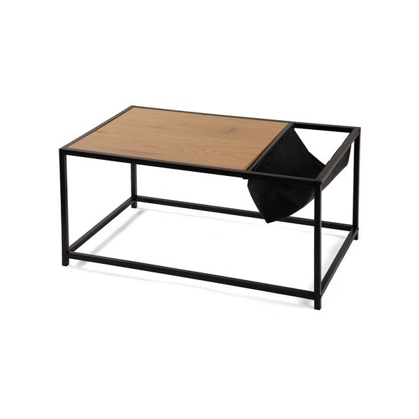 Черна/в естествен цвят масичка за кафе от декор от дъб  60x99 cm Bayen – Bonami Essentials-image-2