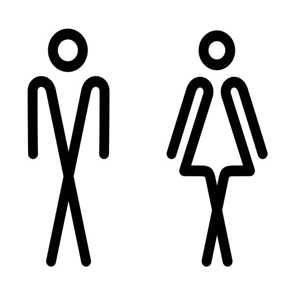Samolepka Ambiance Bathroom Men Women, 20 x 15 cm-image-1