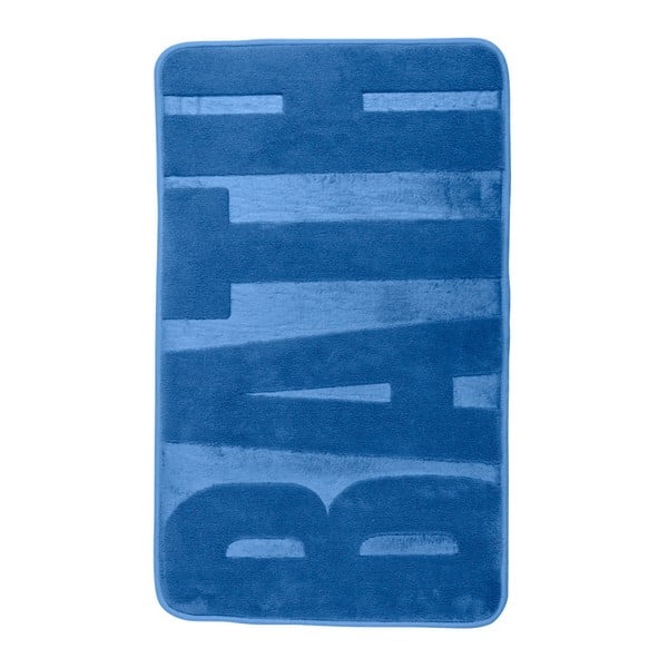 Синя постелка за баня с мемори пяна , 80 x 50 cm - Wenko