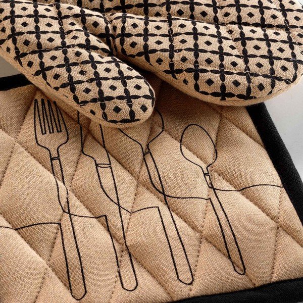 Ръкавици за фурна в комплект от 2 бр. от рециклиран памук Cuisiline – douceur d'intérieur-image-1