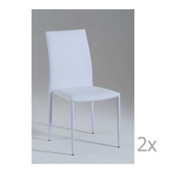 Sada 2 bílých jídelních židlí Castagnetti Fabi