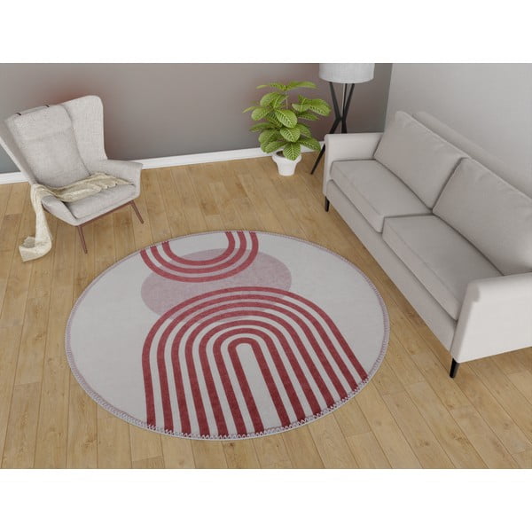 Лилав/сив кръгъл килим ø 160 cm - Vitaus-image-1